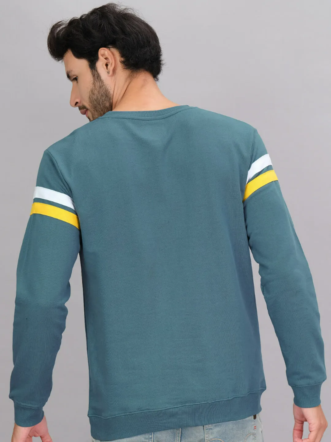 100% Cotton Color Blocked Full Sleeve Sweatshirt