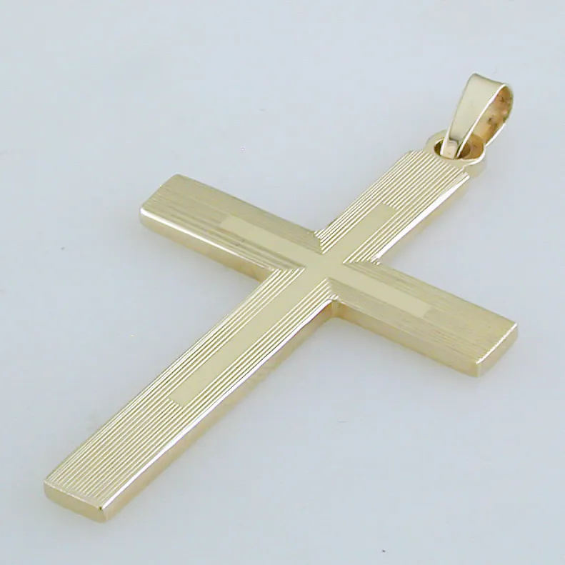 14k Yellow Gold Double Weight Cross 800S/2