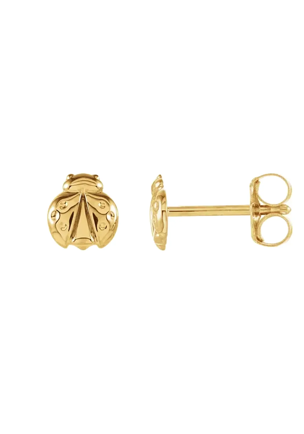 14K Yellow Gold Ladybug Stud Earrings