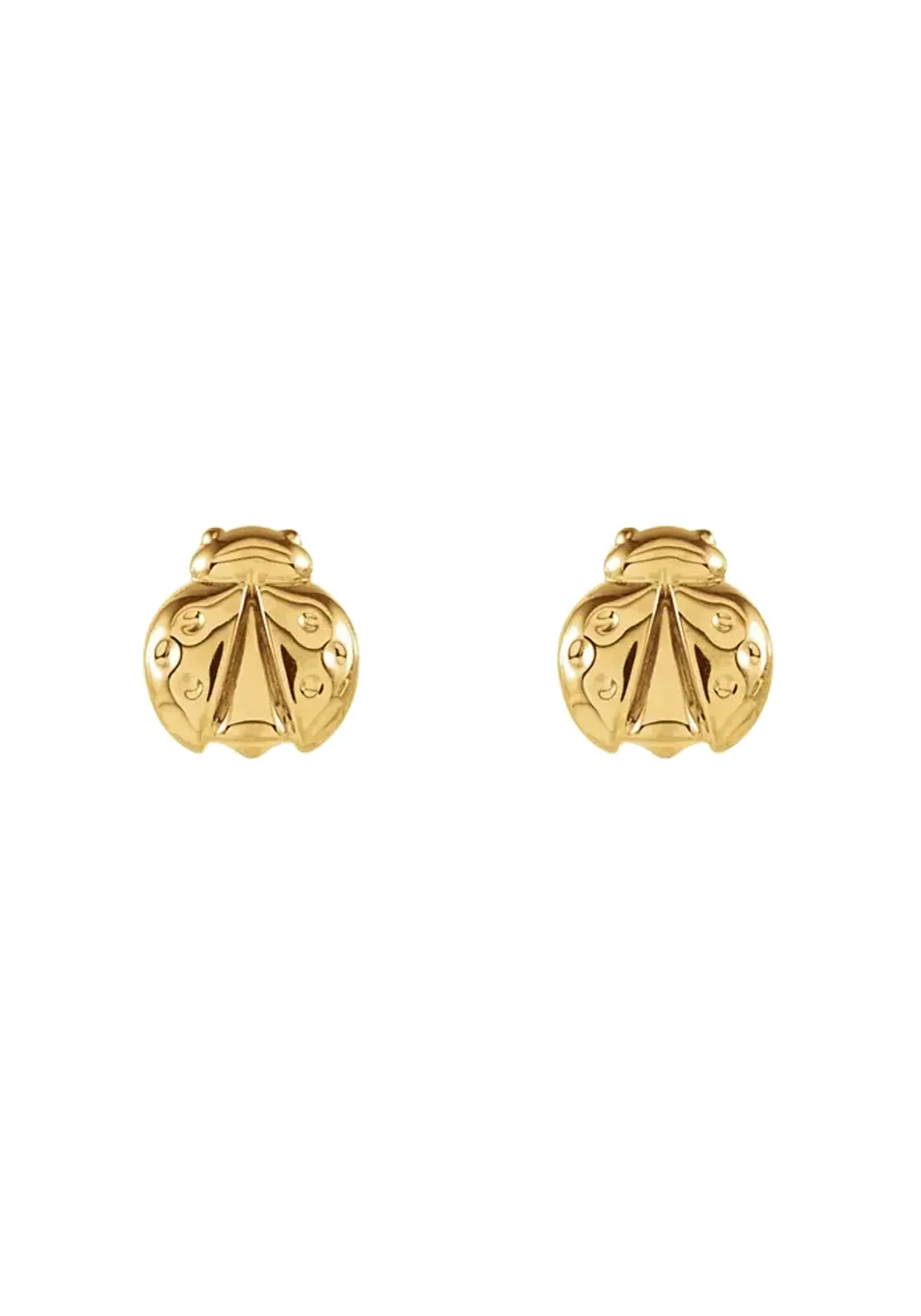 14K Yellow Gold Ladybug Stud Earrings