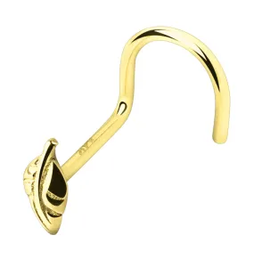 14kt Gold Leaf Nose Screw