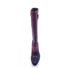 3F03PH - Cuadra grape fashion cowboy python leather boots for women