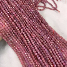 4.5mm Natural Faceted Ruby Bead Strands for DIY Jewelry Projects