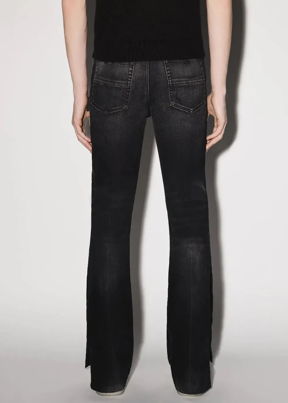 Aged Black Stack Flair Jeans