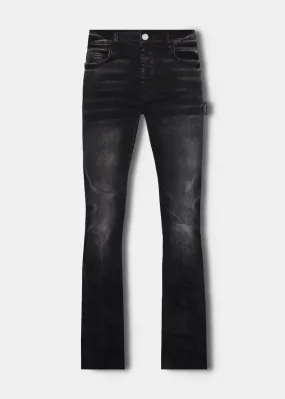 Aged Black Stack Flair Jeans