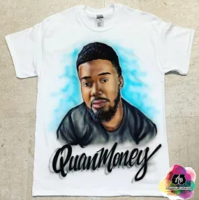 Airbrush Portrait with Clouds Shirt Design