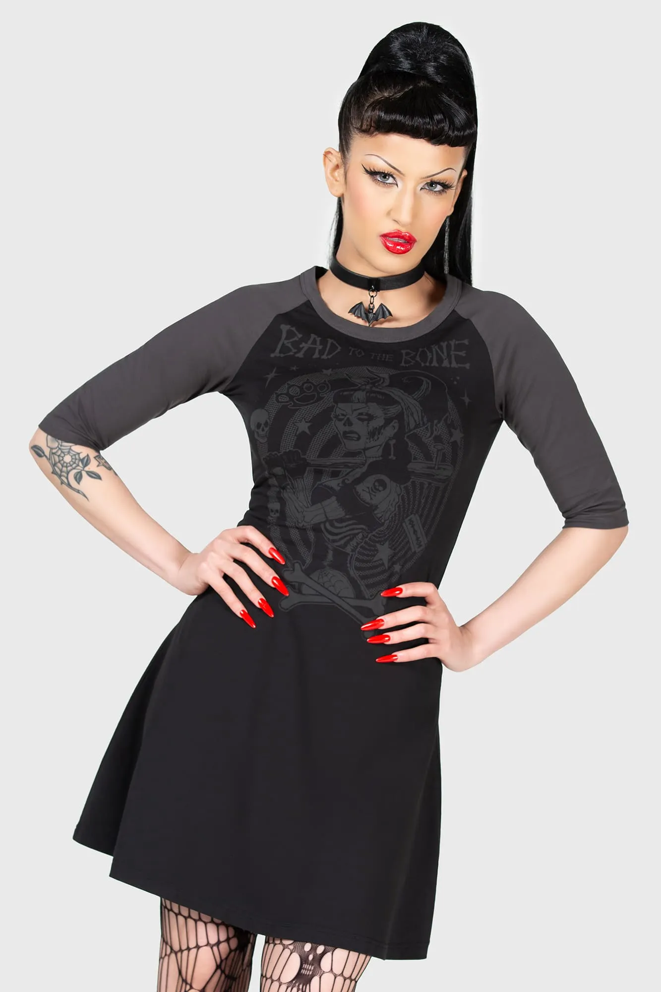 Bad 2 The Bone Raglan Dress