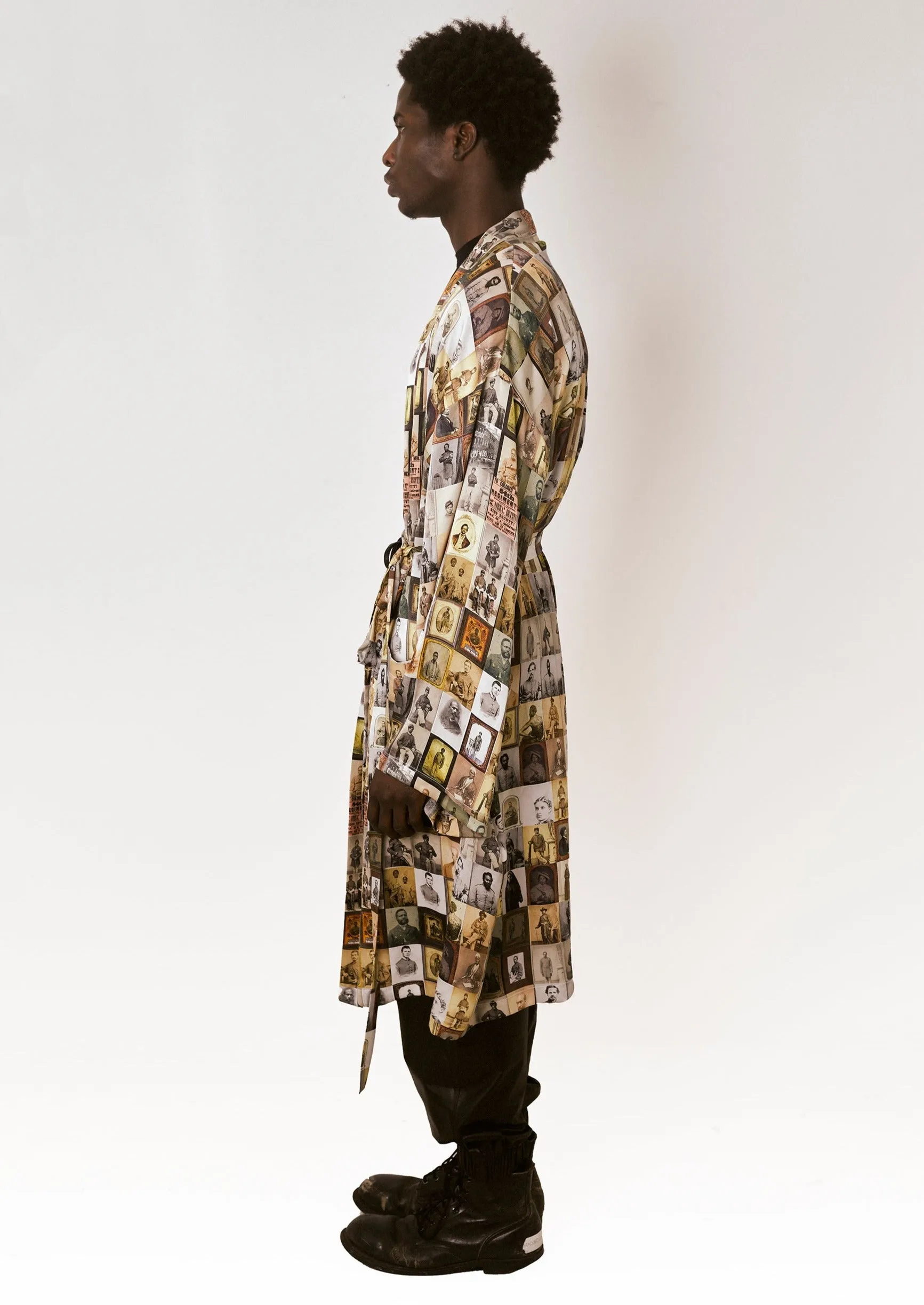 Black Civil War Soldier Kimono - Silk Charmeuse