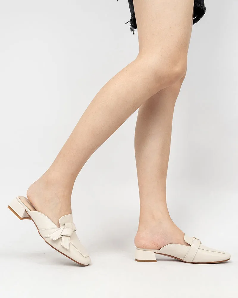 Bow Decor Comfortable Backless Flat Mules