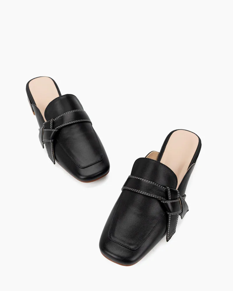 Bow Decor Comfortable Backless Flat Mules