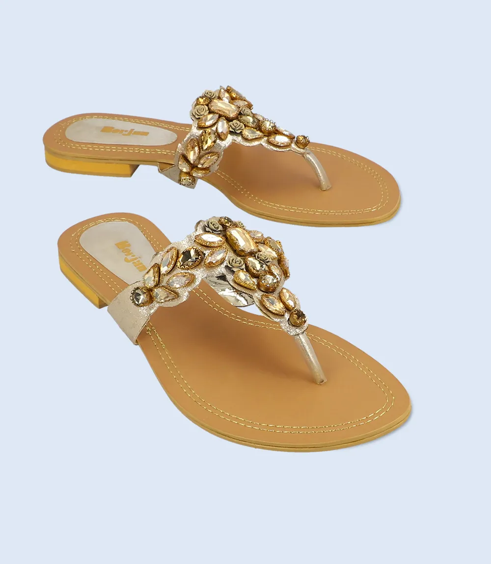 BW5938-DULL-GOLD-Women Formal Chappal