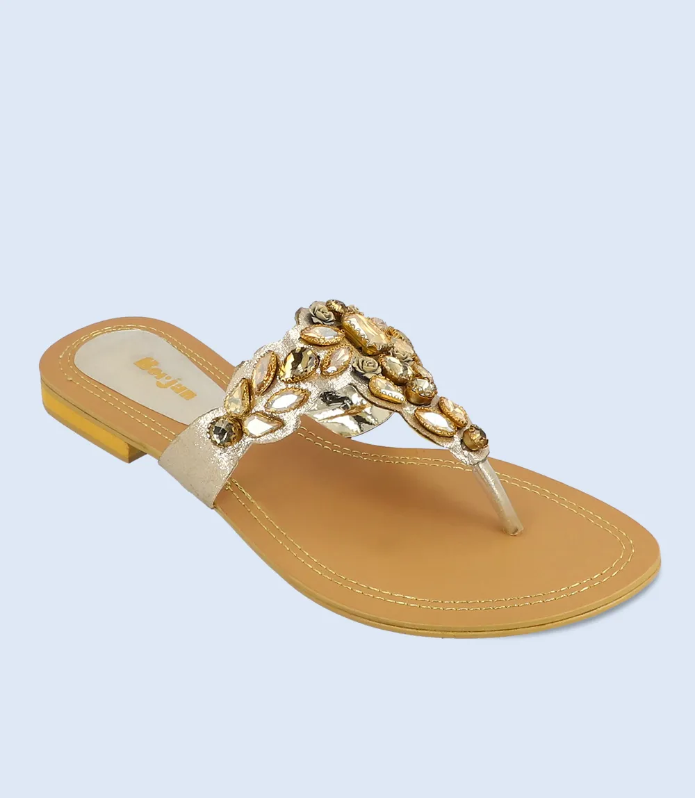 BW5938-DULL-GOLD-Women Formal Chappal