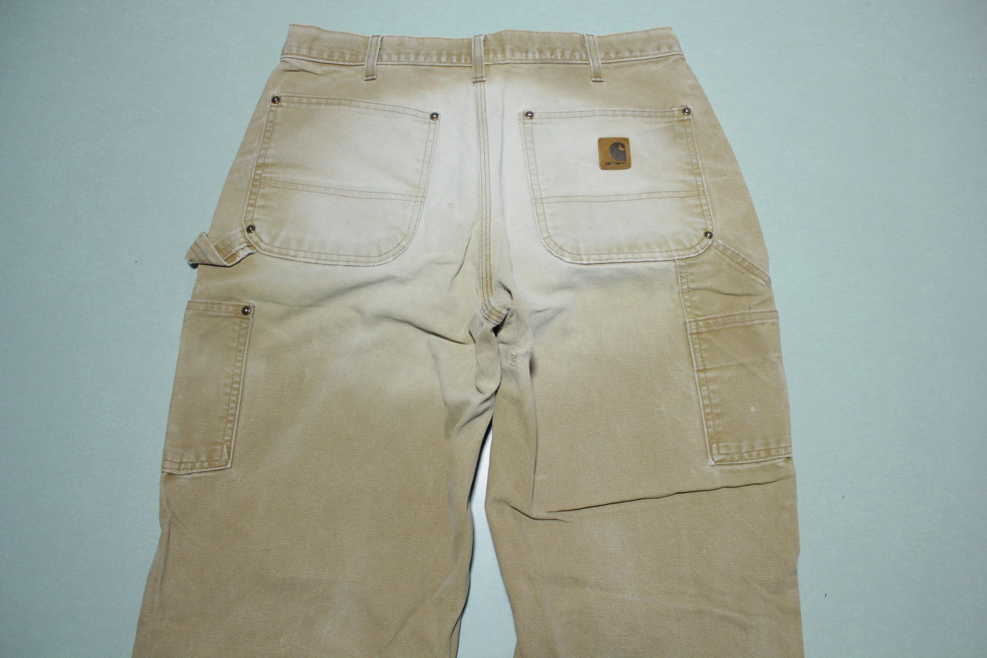 Carhartt Vintage Distressed B136 Double Knee Front Work Construction Utility Pants BRN