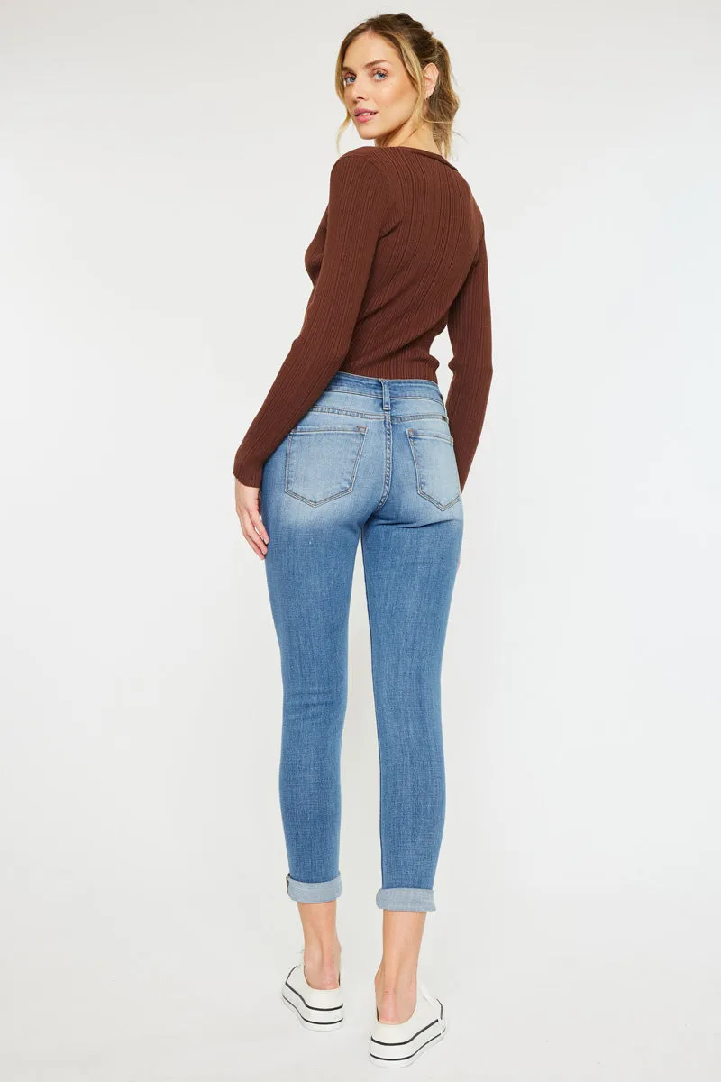 Caroline Mid Rise Ankle Skinny Jeans