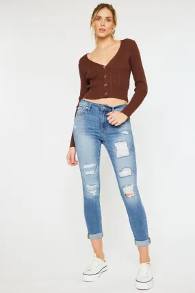 Caroline Mid Rise Ankle Skinny Jeans