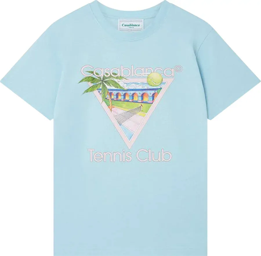 Casablanca Tennis Club Icon T-Shirt Pale 'Blue'