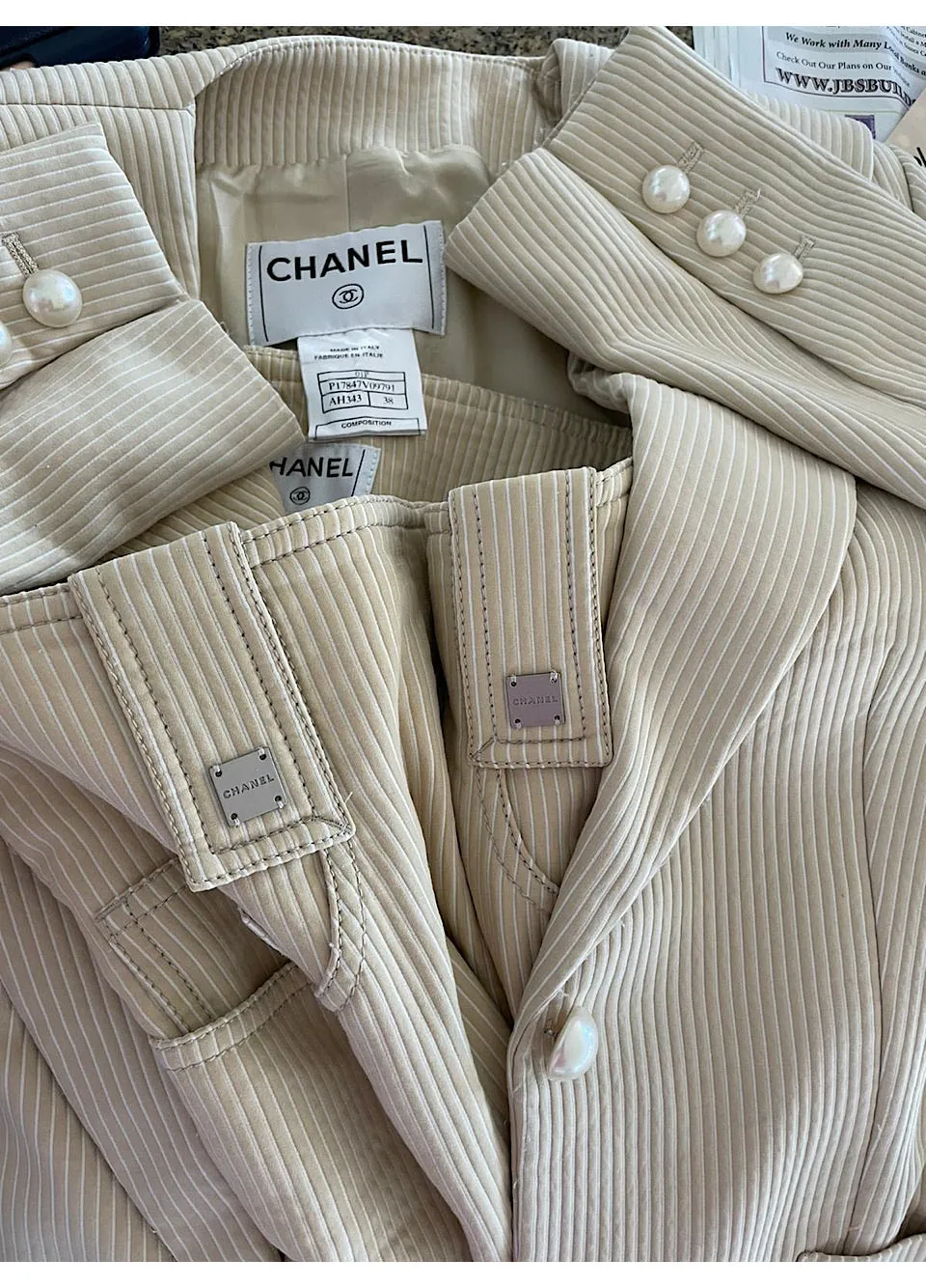 Chanel 01P 2001 Spring Pant Suit Set FR 38 US 4