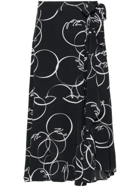 CIRCLE PRINT WRAP SKIRT