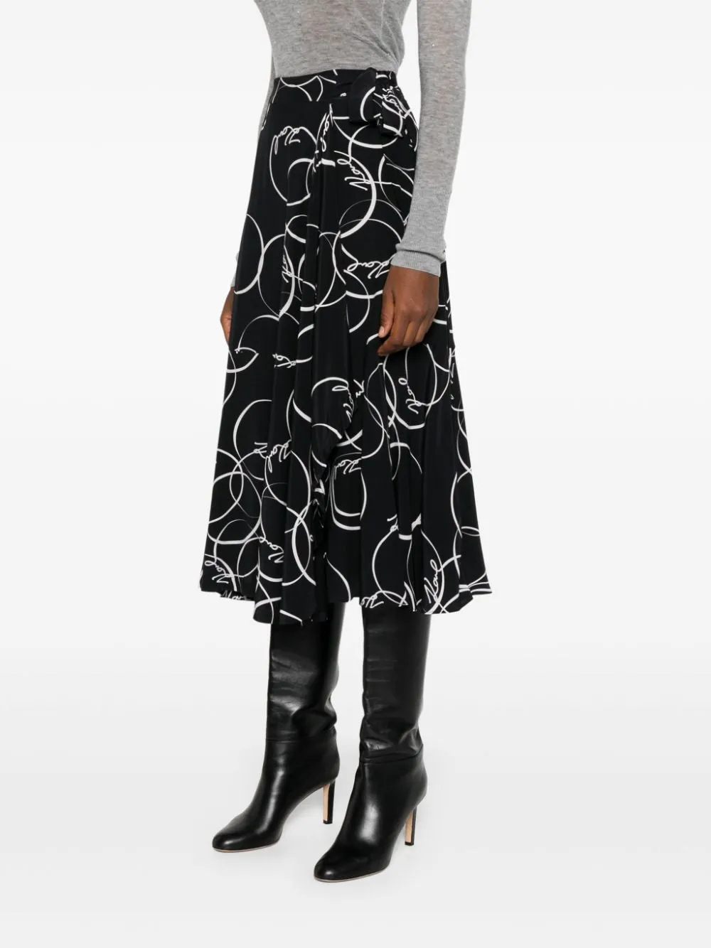 CIRCLE PRINT WRAP SKIRT