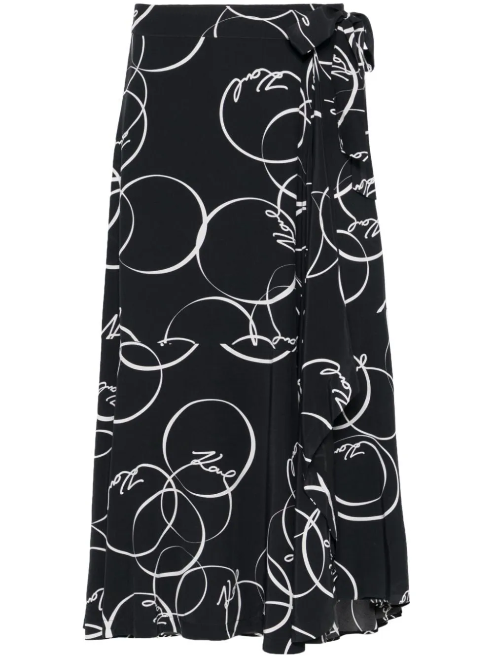 CIRCLE PRINT WRAP SKIRT