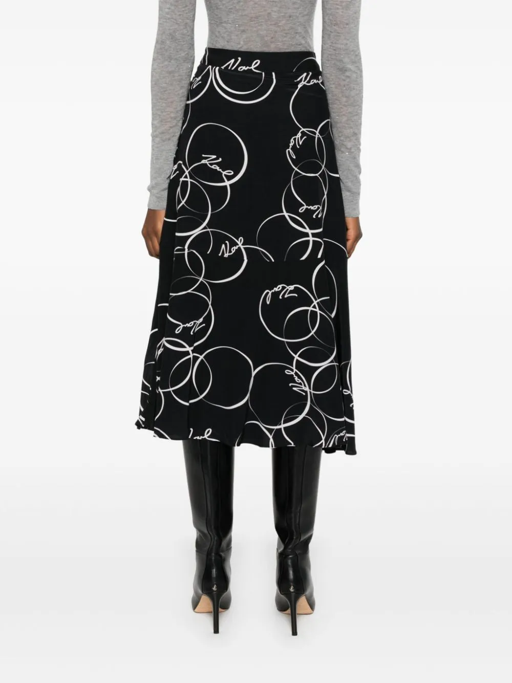 CIRCLE PRINT WRAP SKIRT