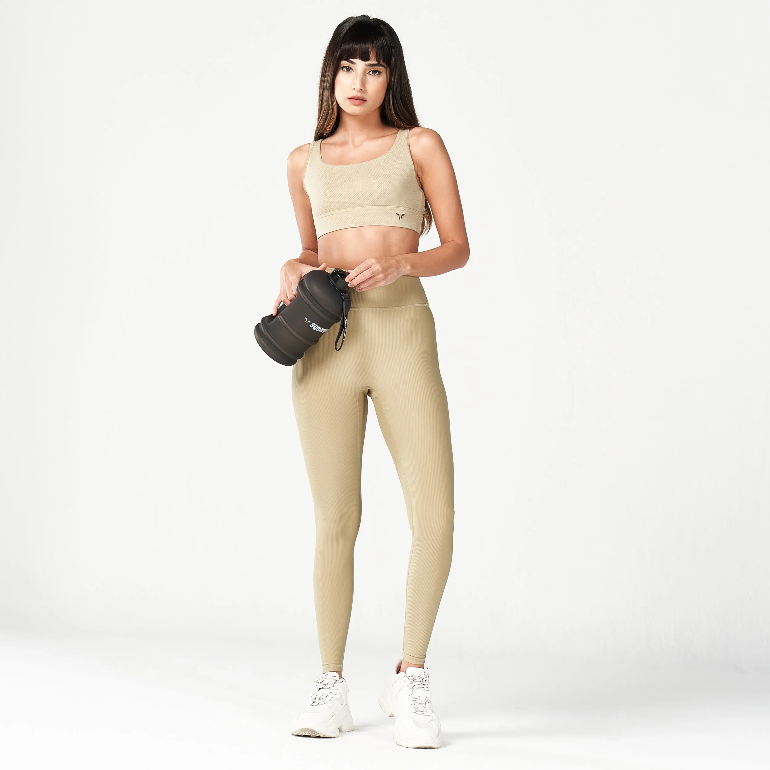 Code Ribbed Leggings 27" - Sand