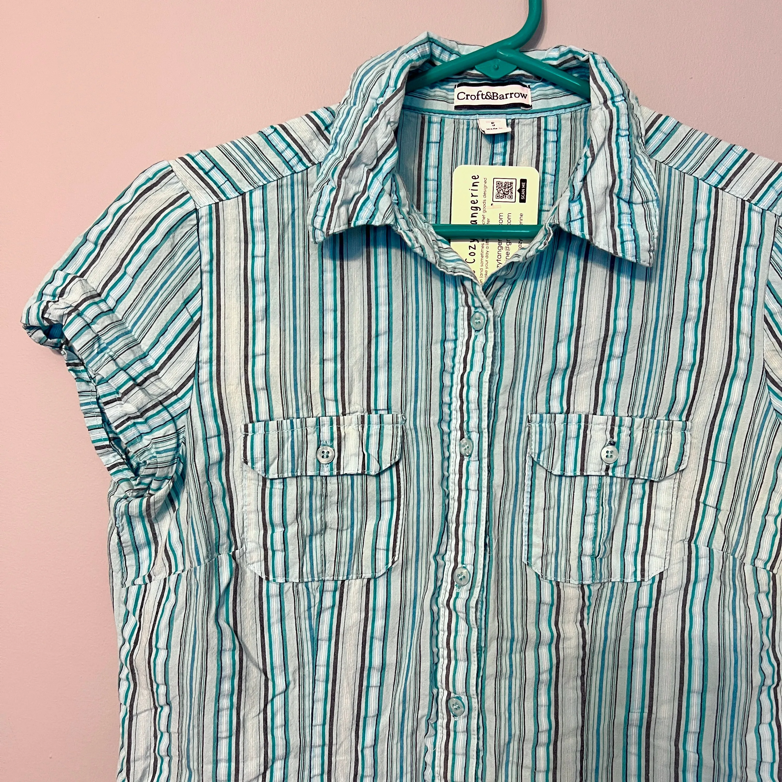 Croft & Barrow Blue Striped Blouse (S)