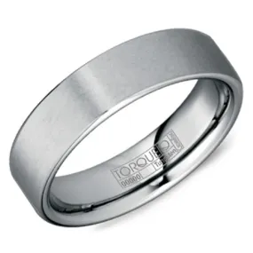 Crown Ring Torque Grey Tungsten 6mm Wedding Band