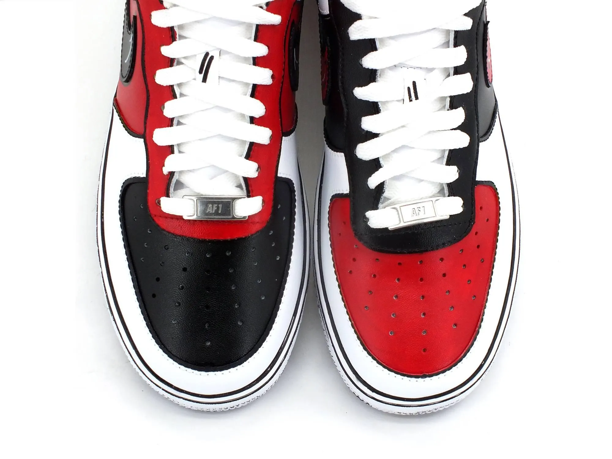 CUSTOM / Nike Air Force 1 Sneaker AF1 Comics Chicago Red White Black