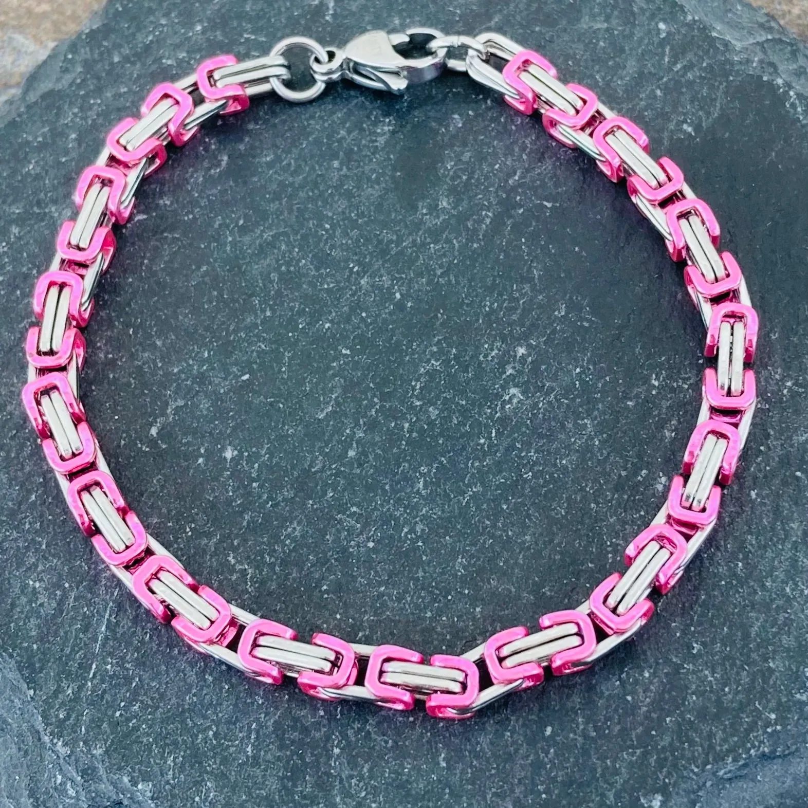 Daytona - Pink & Silver - Mini - 1/8 inch wide - NO11B