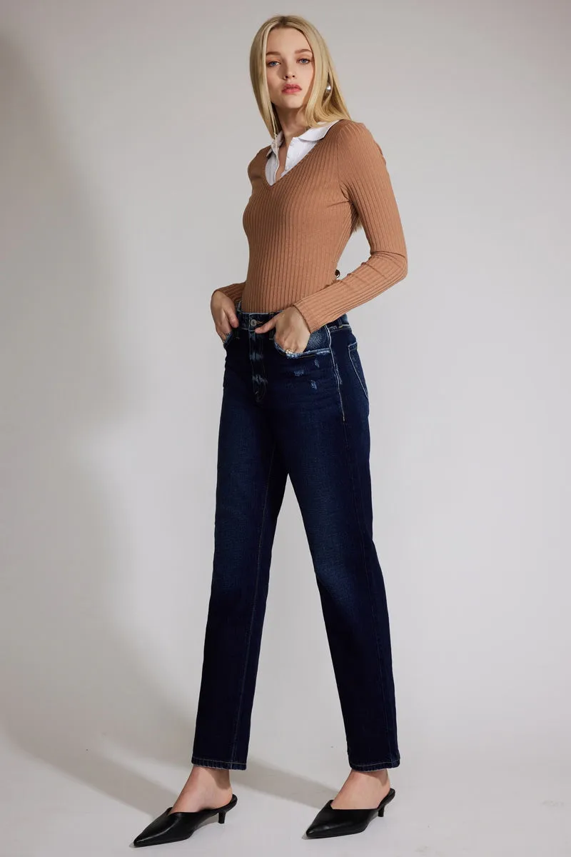 Delores  Premier High Rise Straight Jeans