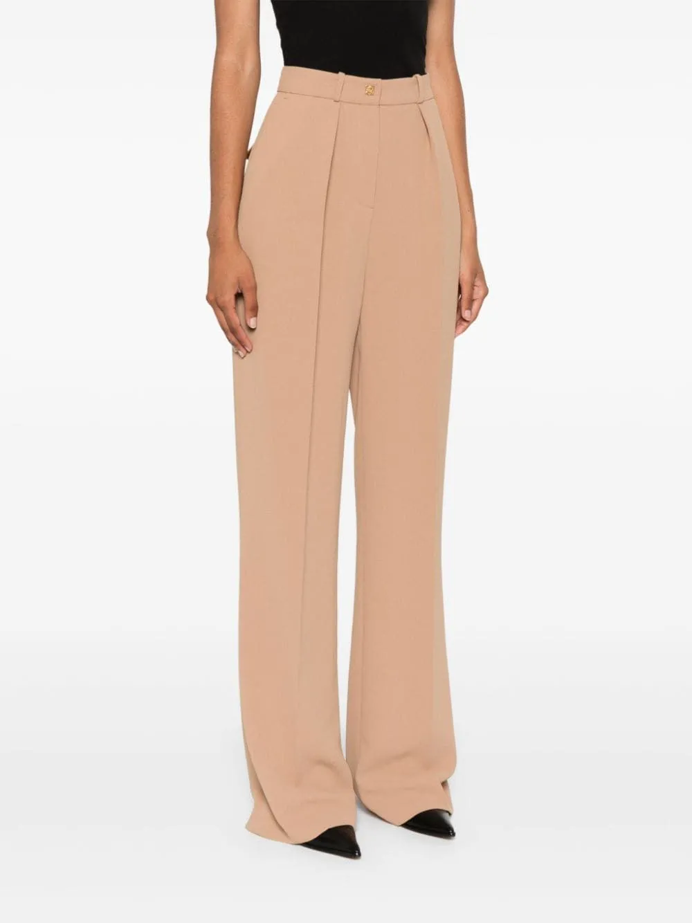 EMBLEM CREPE STRAIGHT TROUSERS