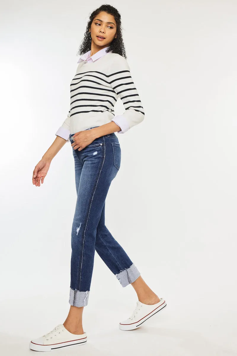 Fallon Mid Rise Slim Straight Leg Jeans