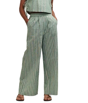 Fearne Cotton Stripe Wide Leg Trousers - Green