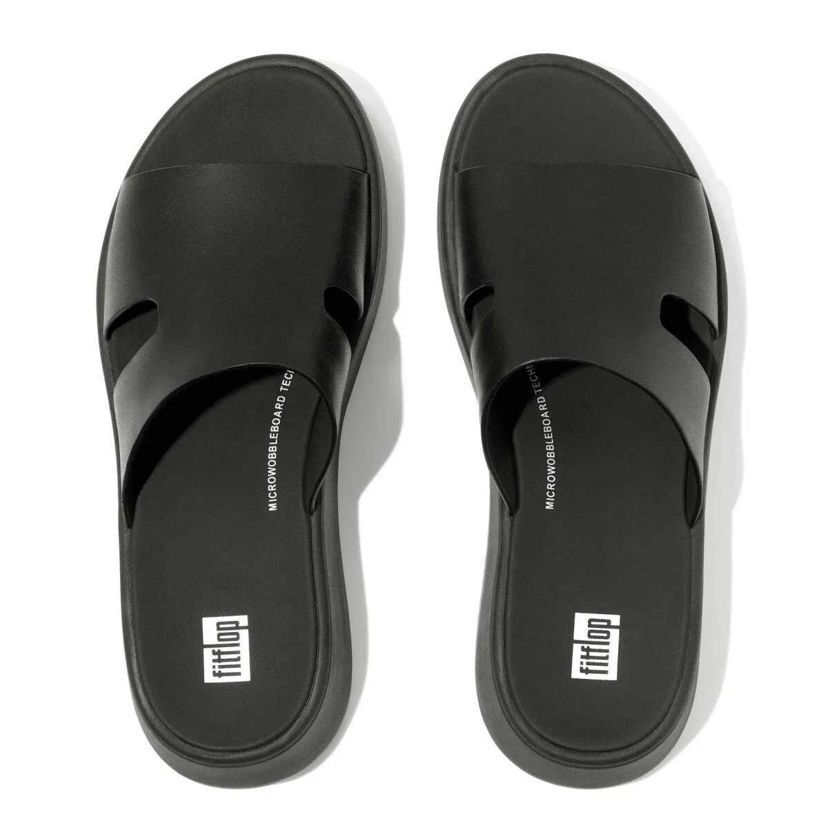 FitFlop Women's F-Mode H Bar Slide Black Leather