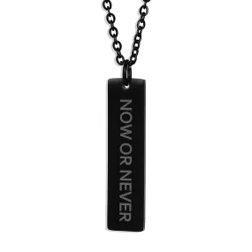 Flat Bar Necklace - Black