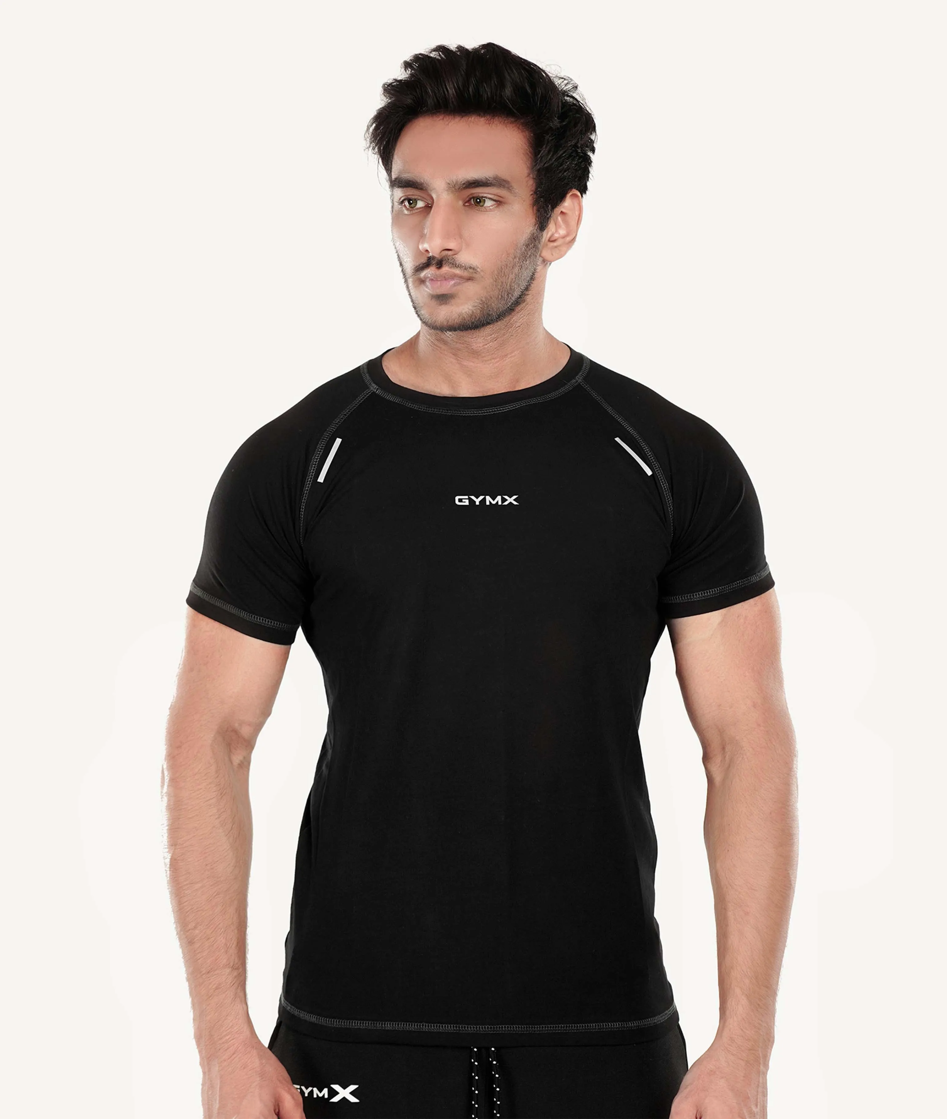 Flex Cotton GymX Tee: Black - Sale