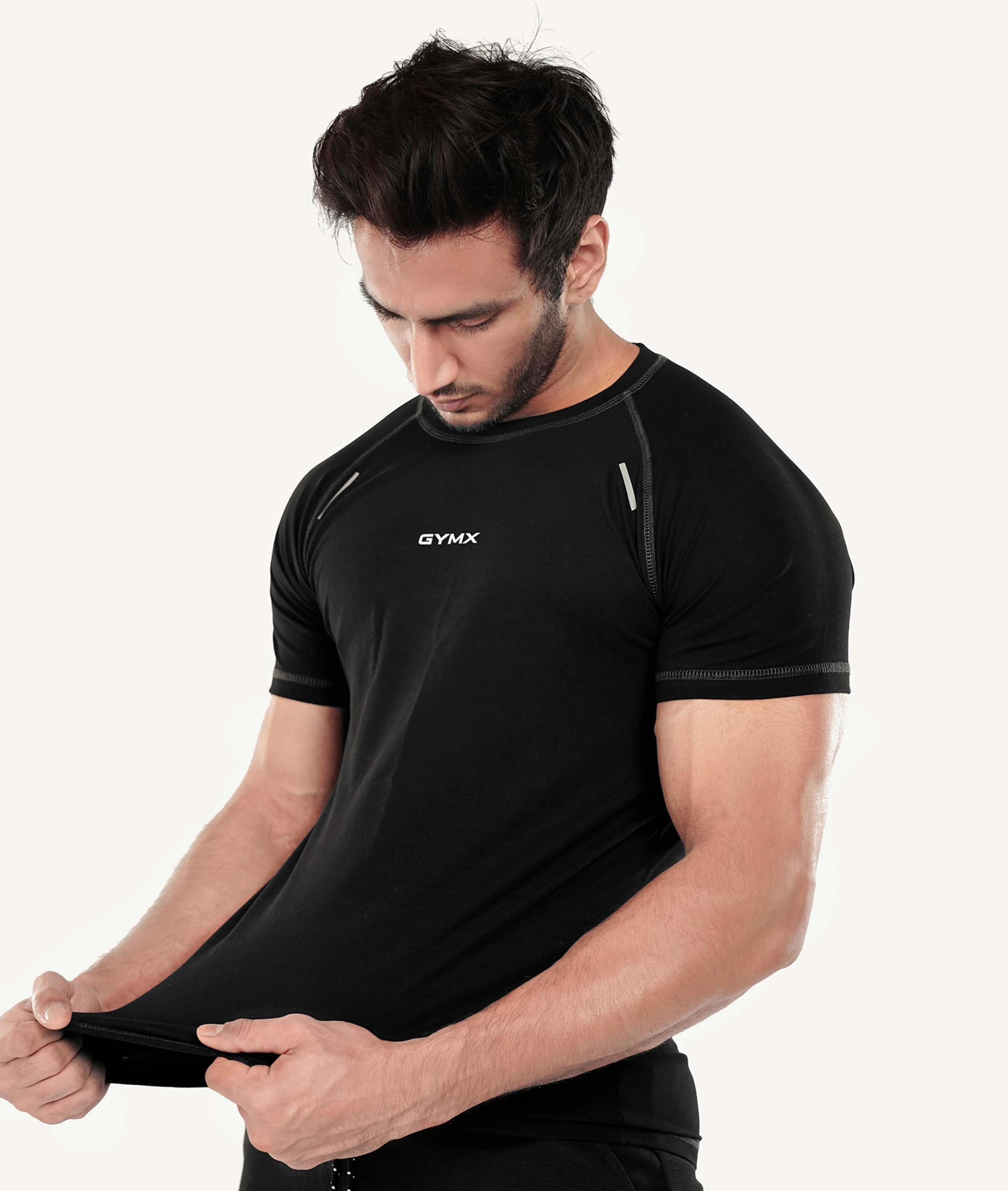 Flex Cotton GymX Tee: Black - Sale