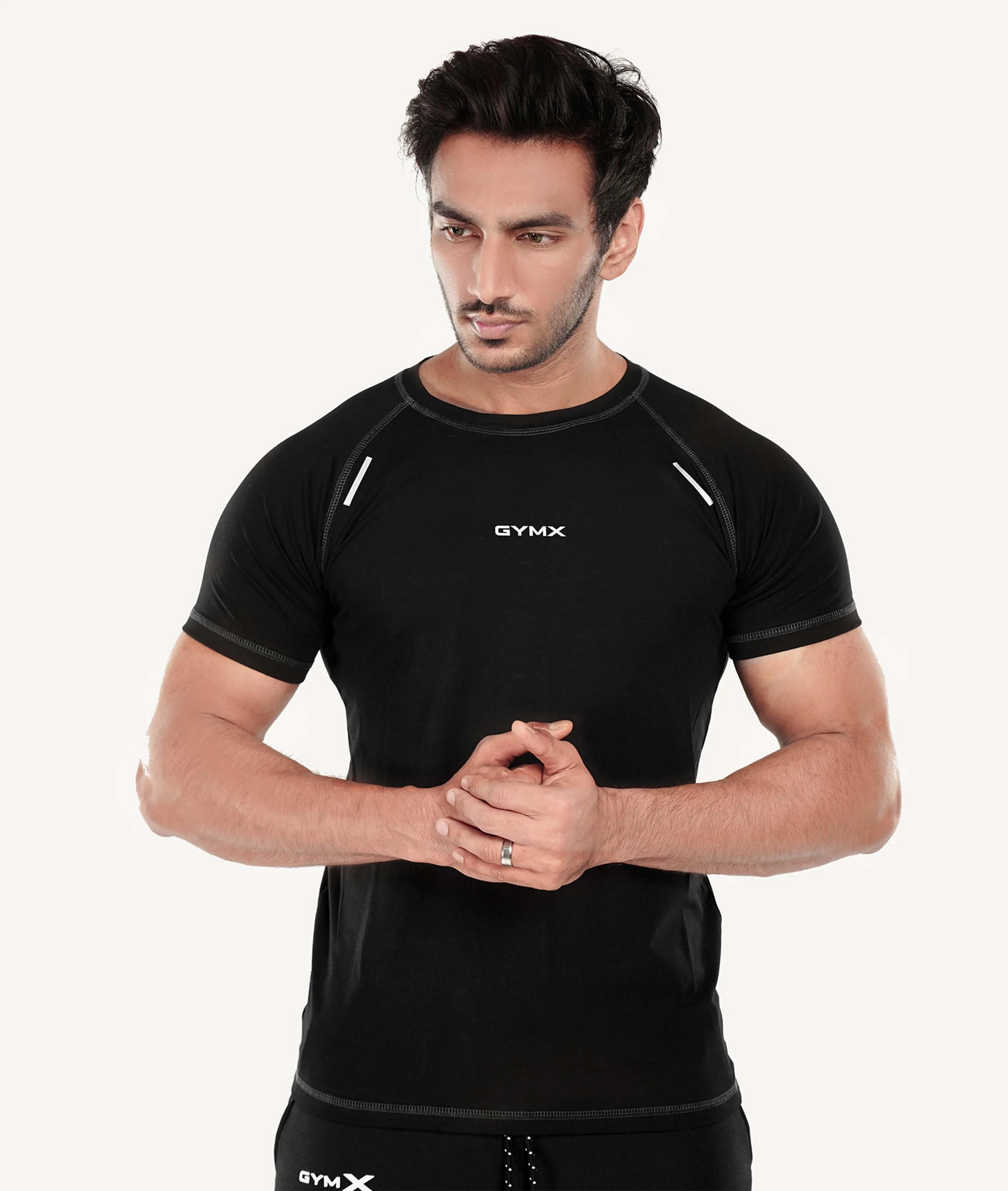 Flex Cotton GymX Tee: Black - Sale