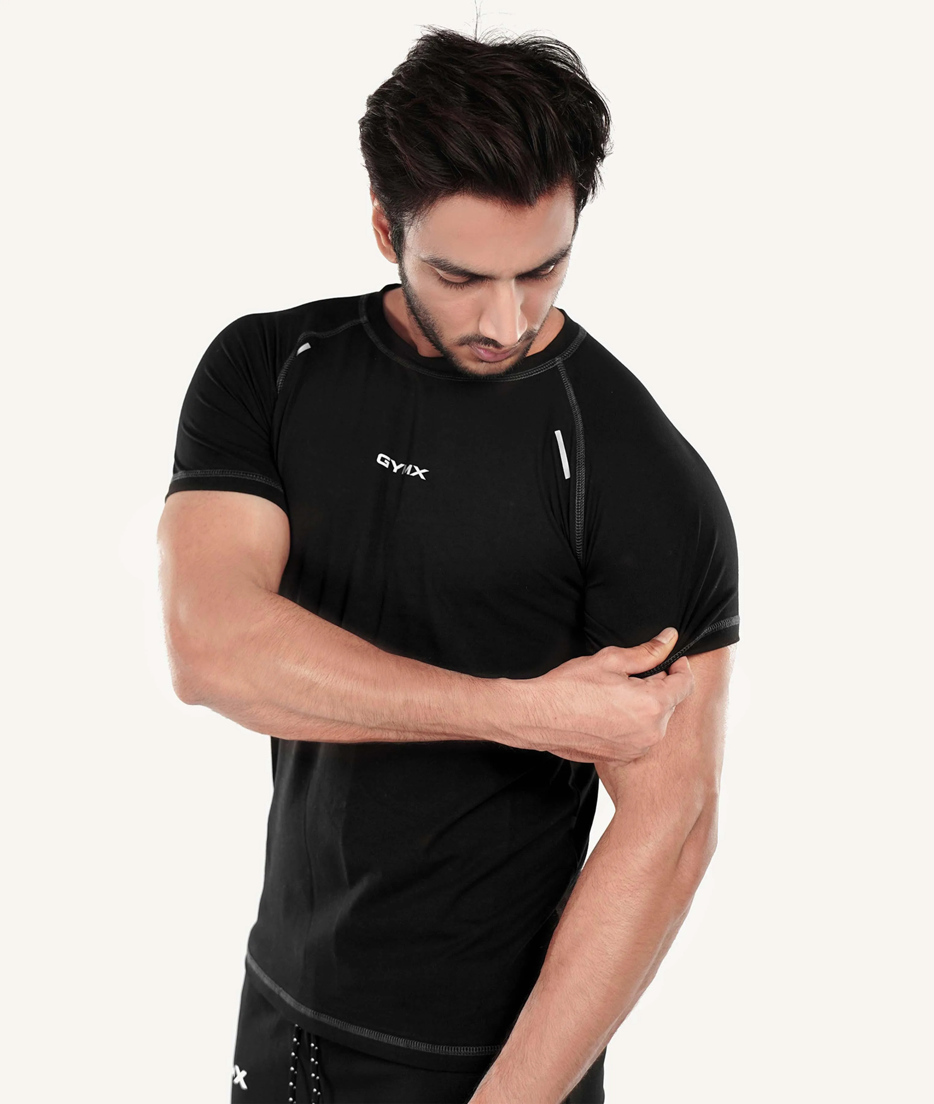 Flex Cotton GymX Tee: Black - Sale