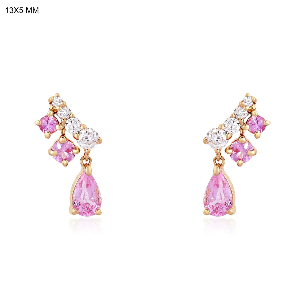 Gemstone and Diamond Pear Drop Cocktail Earrings