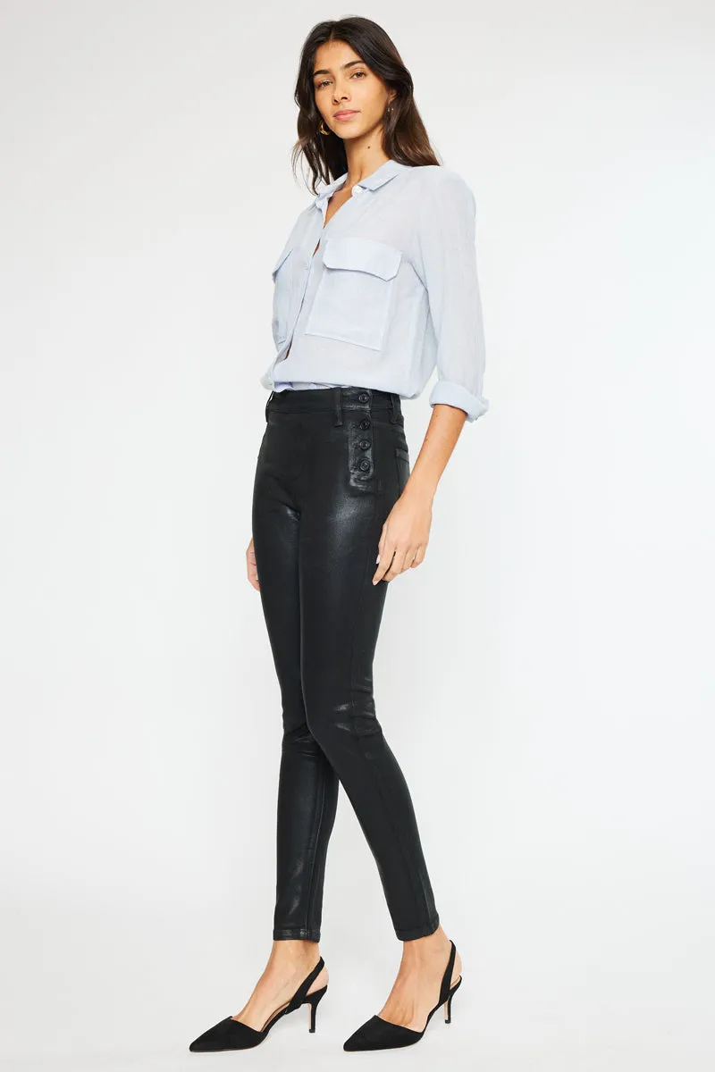 Georgie High Rise Coated Super Skinny Jeans