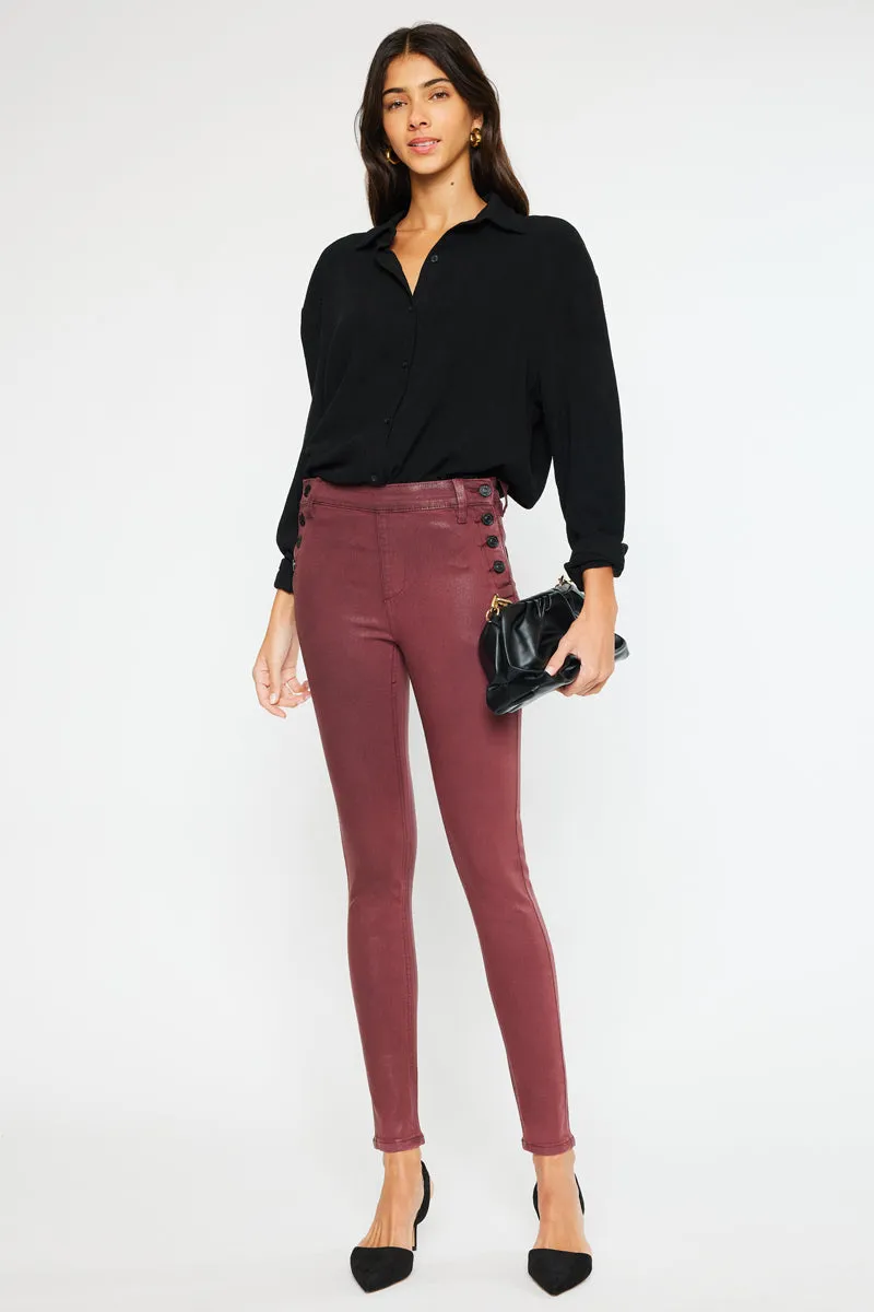 Georgie High Rise Coated Super Skinny Jeans