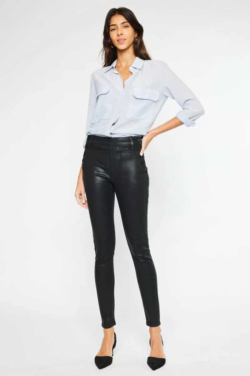 Georgie High Rise Coated Super Skinny Jeans