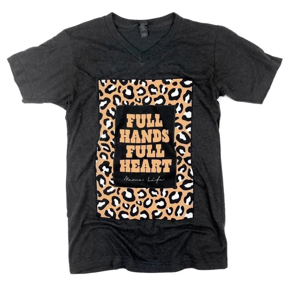 Graphite   Leopard {FULL HANDS FULL HEART} Mama Life Black V-Neck Tee