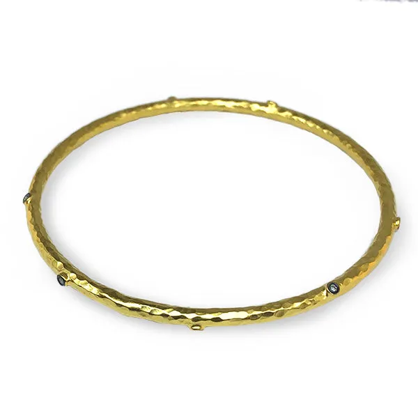 Hammered Yellow Gold Bangle