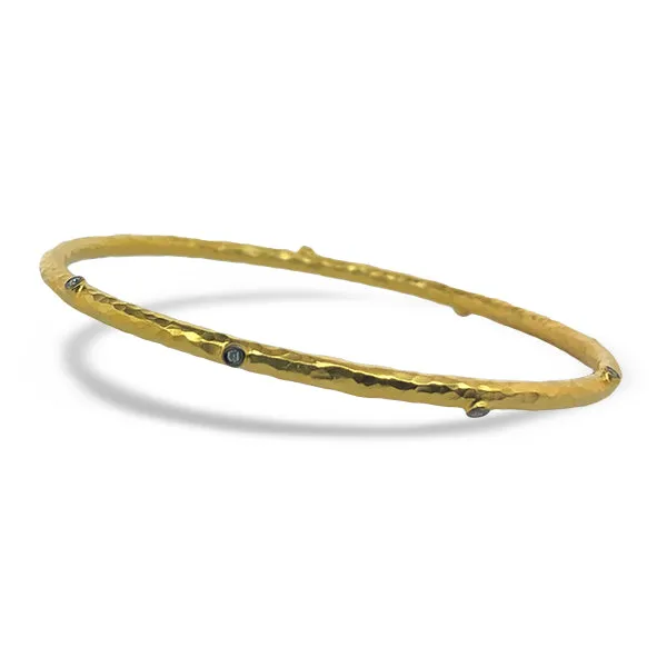 Hammered Yellow Gold Bangle