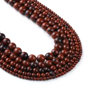 High Quality Natural Mahogany Obsidian Beads 4 6 8 10 12mm Round Loose Gemstones Beads 15 Full Strand 103063