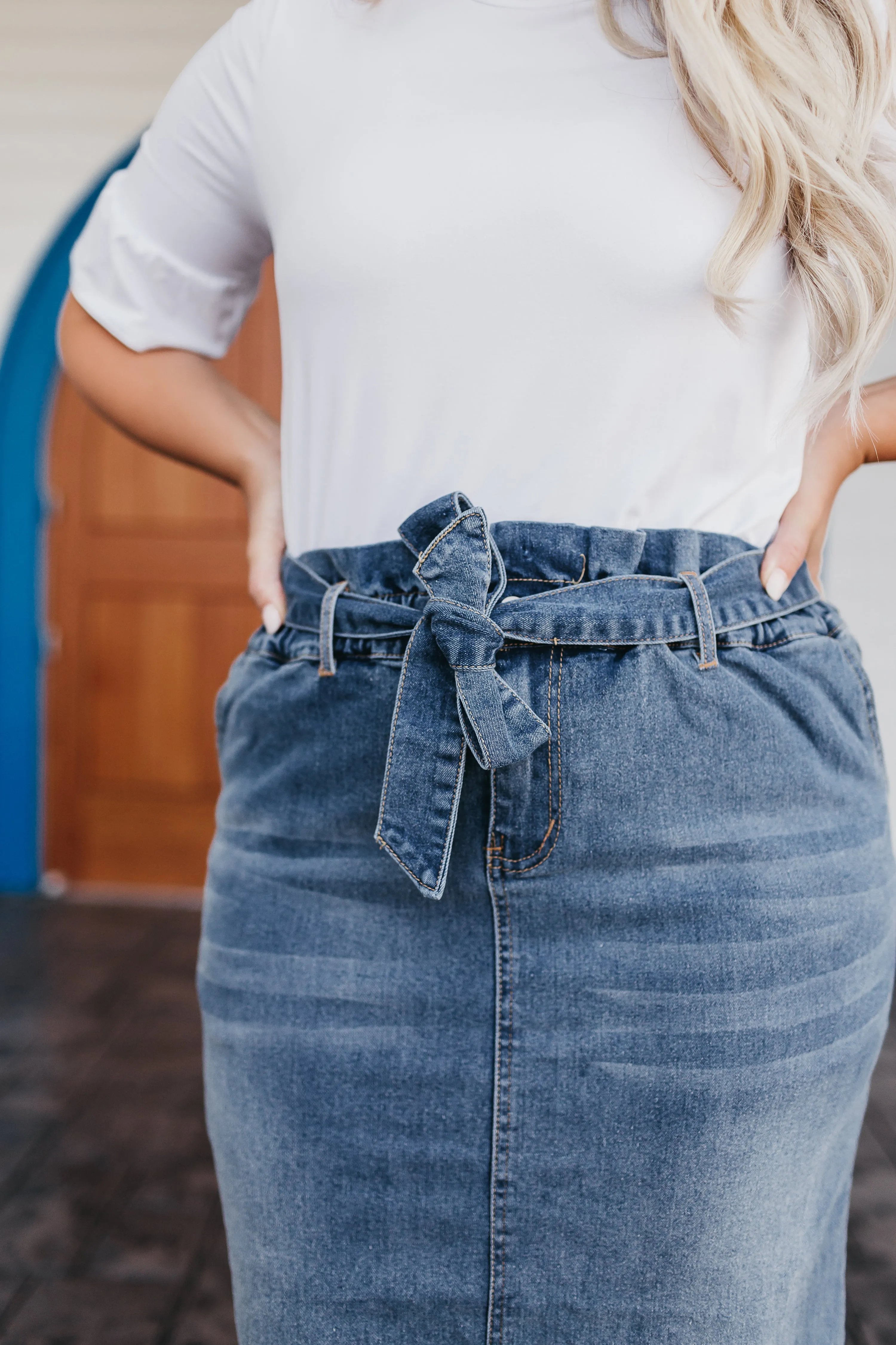 High Waist Stylish Denim Skirt