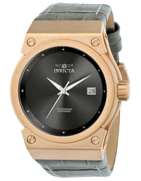 INVICTA Womens Akula Watch - Rose Gold-Tone Case - Black Dial - Leather Strap